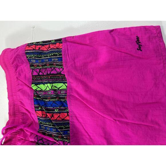 Vintage Pink Swim Shorts with Multicolour Patterned M - Picture 2 of 11